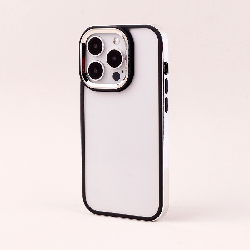 قاب PC متال ایرون New Skin دور رنگی پشت شفاف iPhone 14 Pro