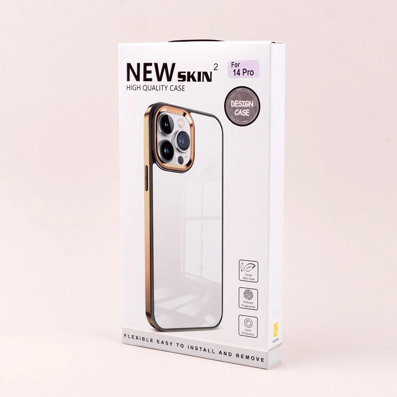 قاب PC متال ایرون New Skin دور رنگی پشت شفاف iPhone 14 Pro