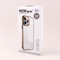 قاب PC متال ایرون New Skin دور رنگی پشت شفاف iPhone 14 Pro