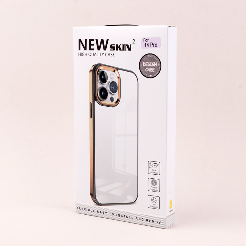 قاب PC متال ایرون New Skin دور رنگی پشت شفاف iPhone 14 Pro