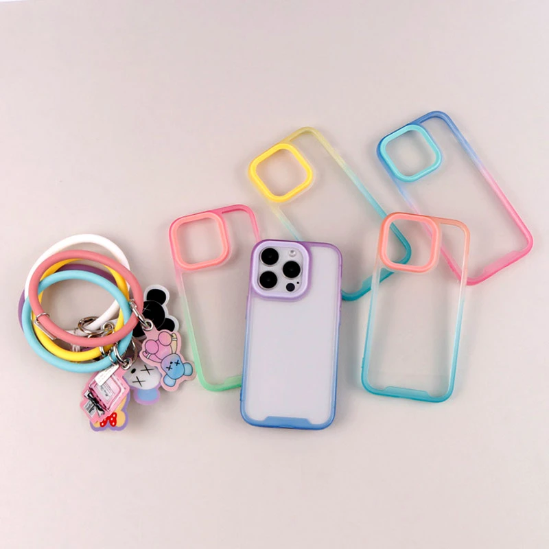 قاب PC شفاف دو رنگ + بند آویز iPhone 14 Pro