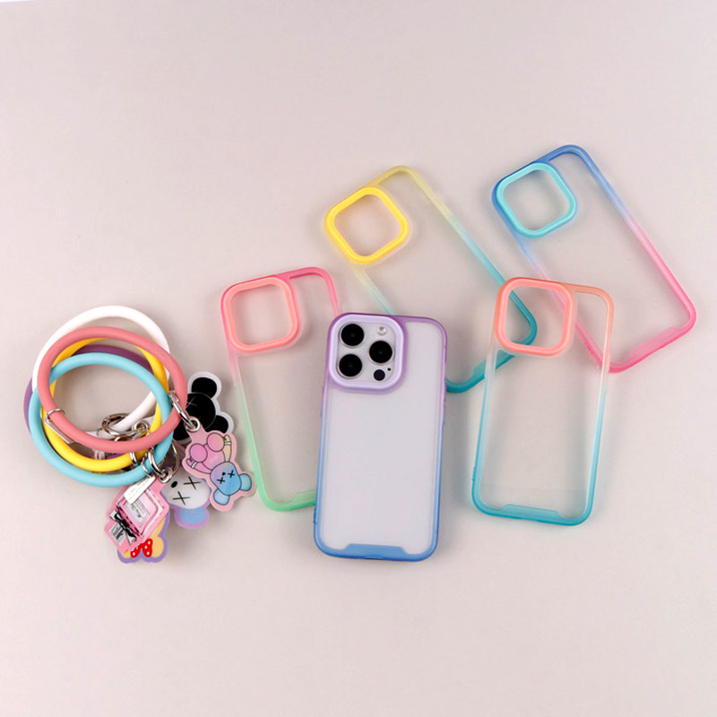 قاب PC شفاف دو رنگ + بند آویز iPhone 14 Pro