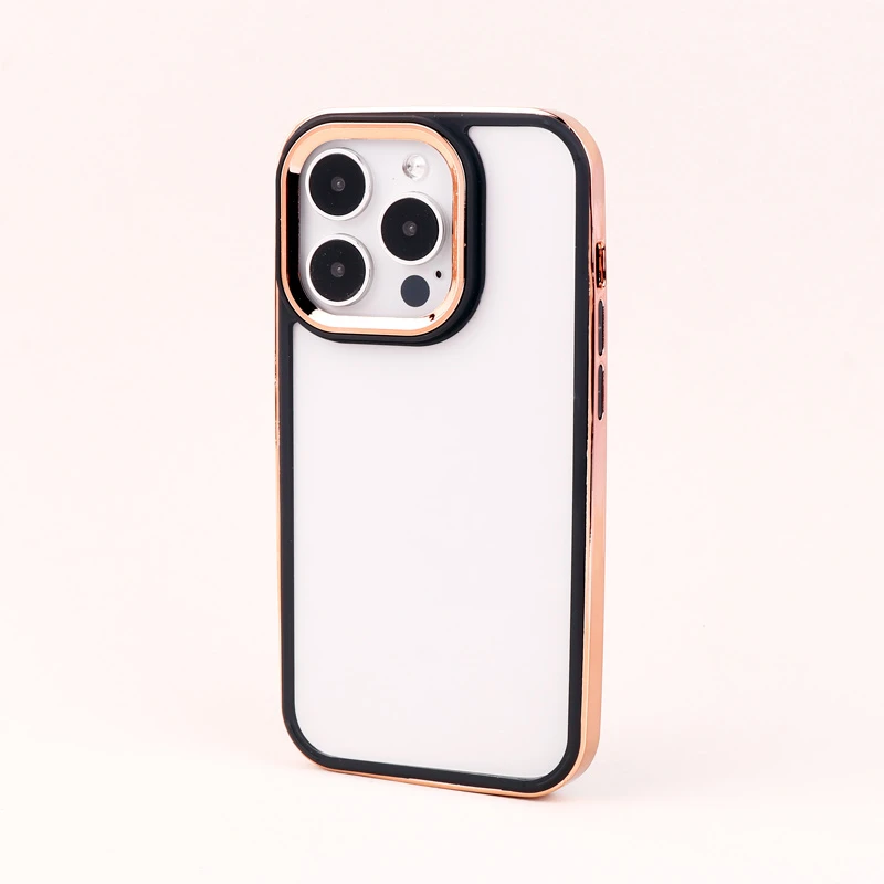 قاب PC متال ایرون New Skin دور رنگی پشت شفاف iPhone 14 Pro
