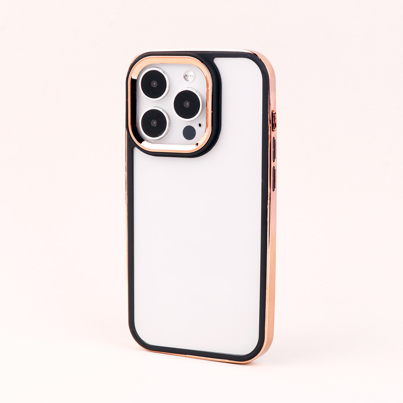 قاب PC متال ایرون New Skin دور رنگی پشت شفاف iPhone 14 Pro
