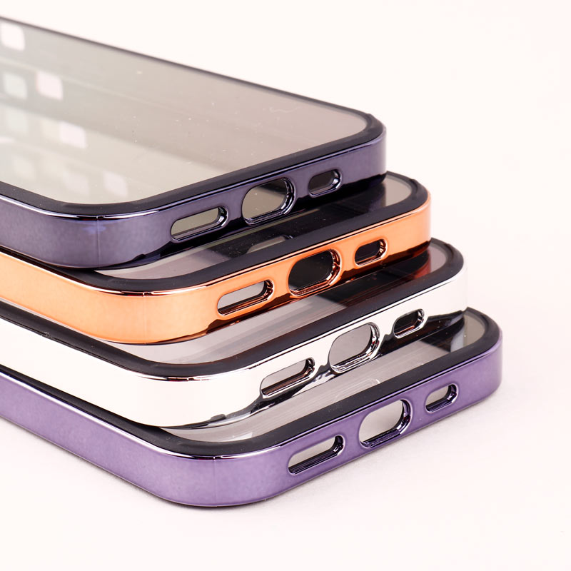 قاب PC متال ایرون New Skin دور رنگی پشت شفاف iPhone 14 Pro
