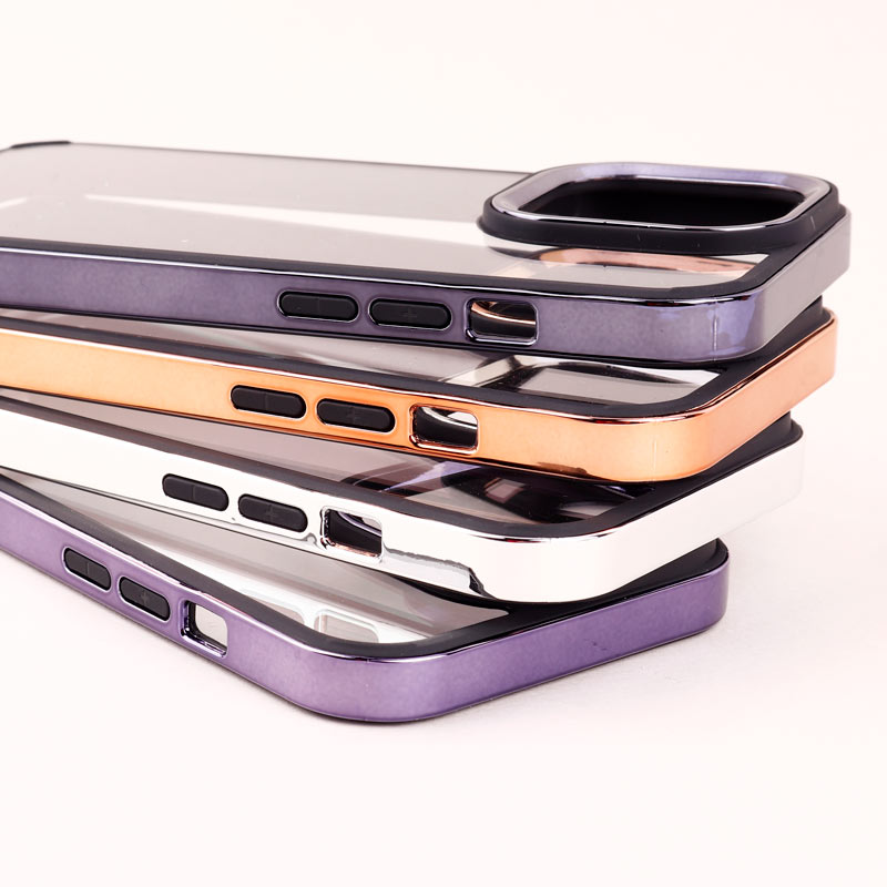 قاب PC متال ایرون New Skin دور رنگی پشت شفاف iPhone 14 Pro