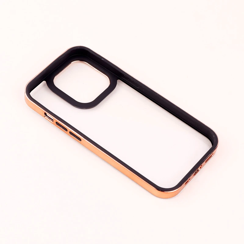 قاب PC متال ایرون New Skin دور رنگی پشت شفاف iPhone 14 Pro