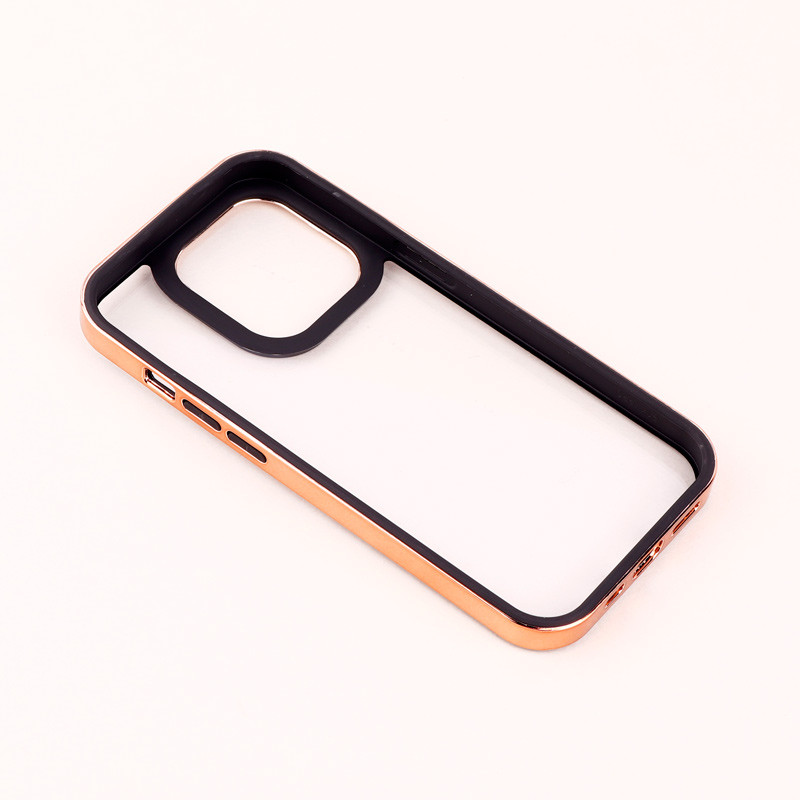 قاب PC متال ایرون New Skin دور رنگی پشت شفاف iPhone 14 Pro