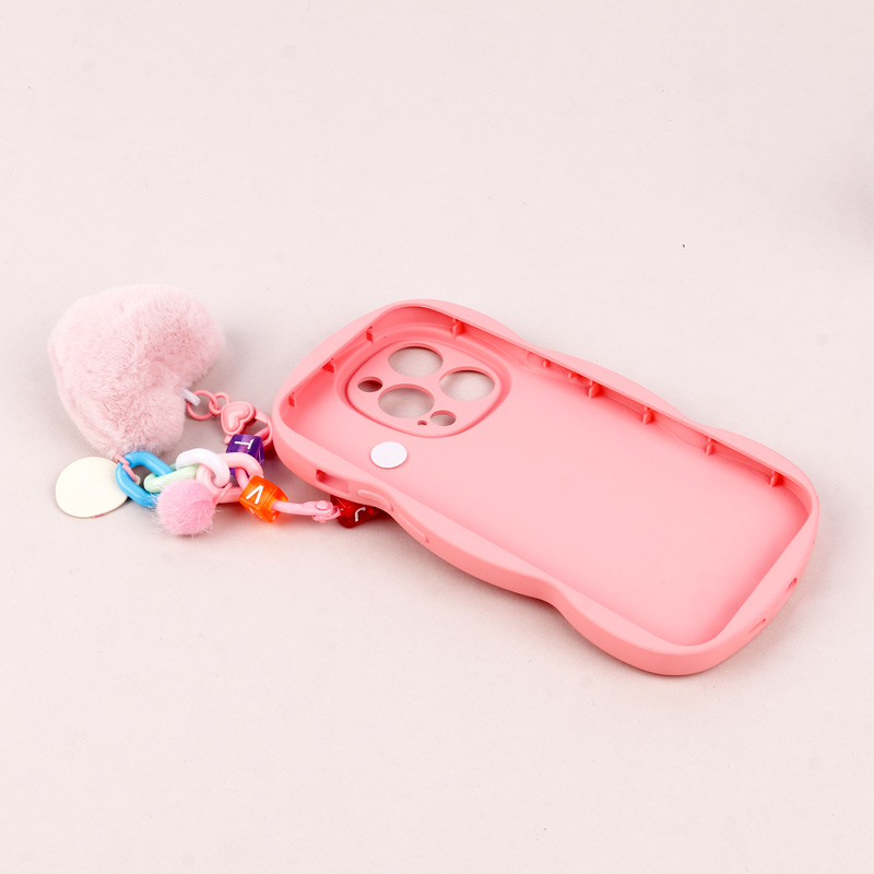 قاب فانتزی محافظ لنزدار iPhone 14 Pro + آویز Yocorol صورتی
