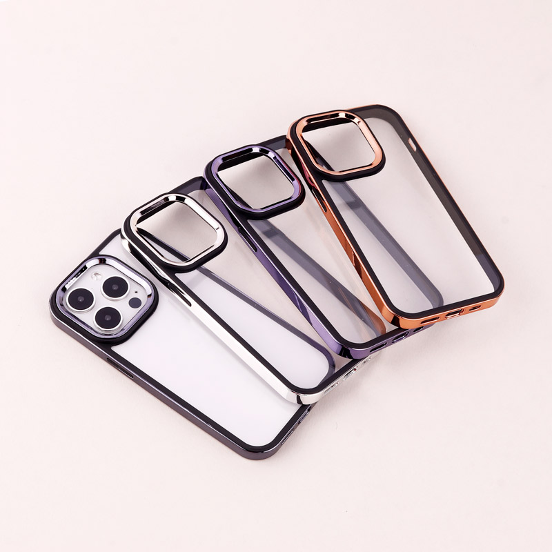 قاب PC متال ایرون New Skin دور رنگی پشت شفاف iPhone 14 Pro