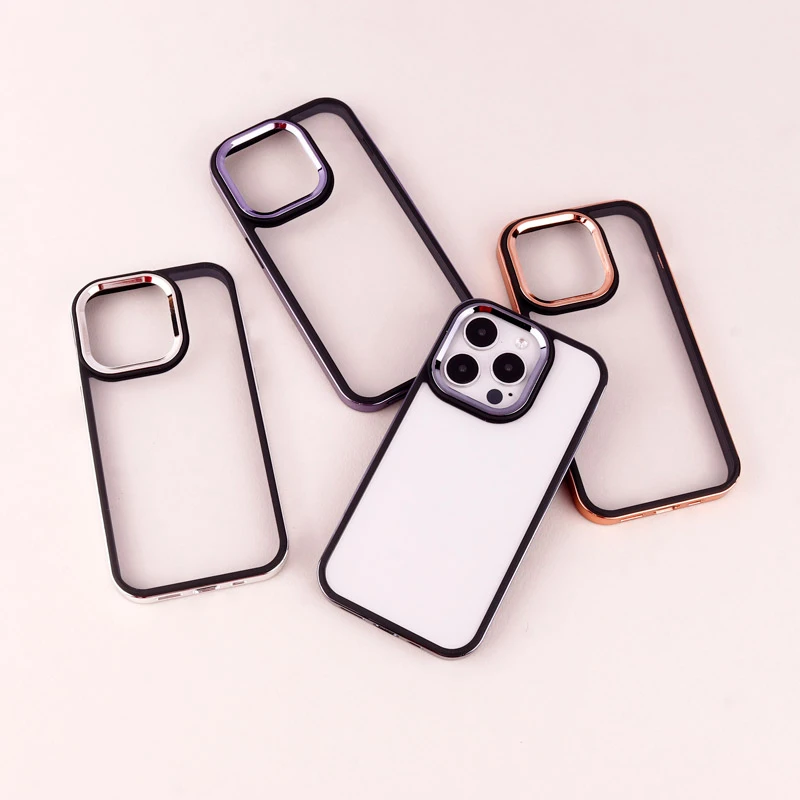 قاب PC متال ایرون New Skin دور رنگی پشت شفاف iPhone 14 Pro