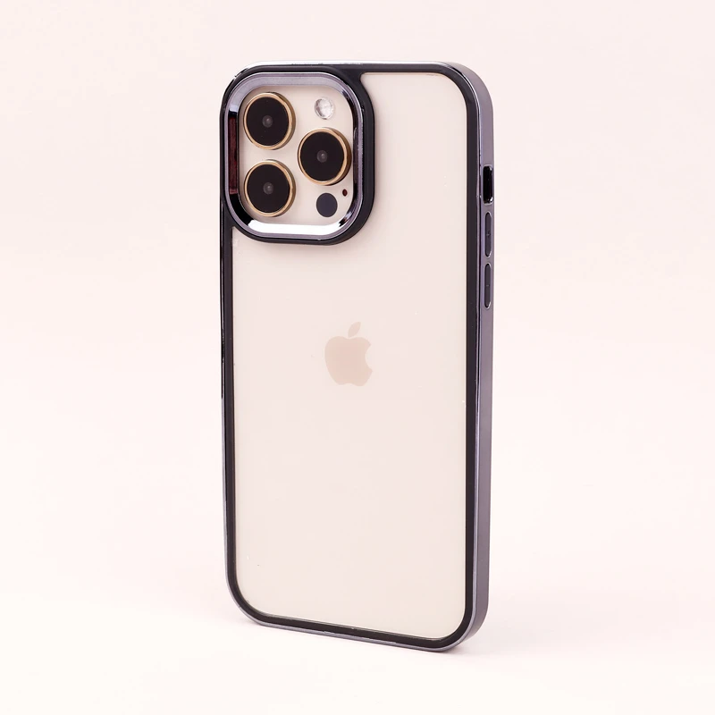 قاب PC متال ایرون New Skin دور رنگی پشت شفاف iPhone 14 Pro Max