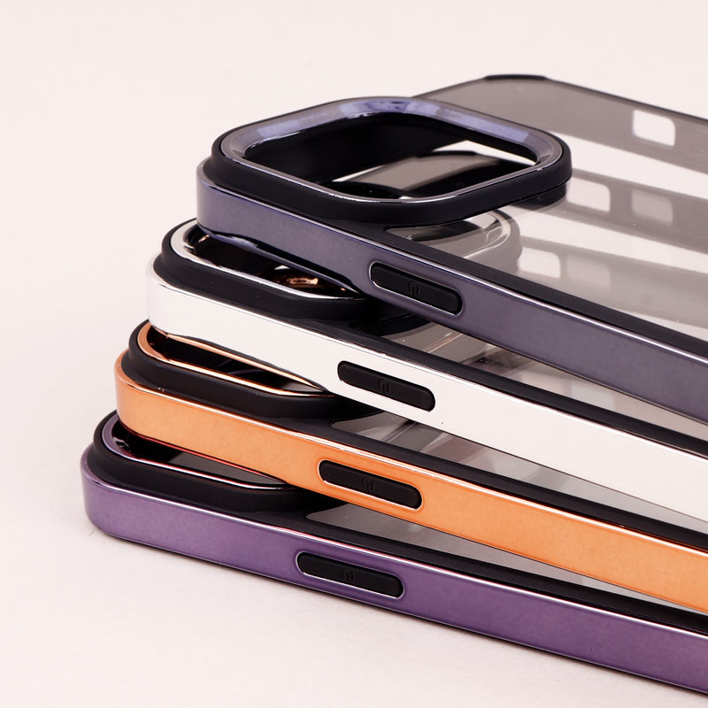 قاب PC متال ایرون New Skin دور رنگی پشت شفاف iPhone 14 Pro Max