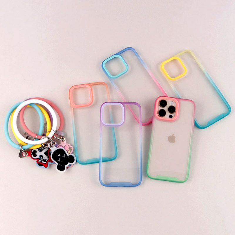 قاب PC شفاف دو رنگ + بند آویز iPhone 14 Pro Max