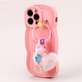 قاب فانتزی محافظ لنزدار iPhone 14 Pro Max + آویز Yocorol صورتی