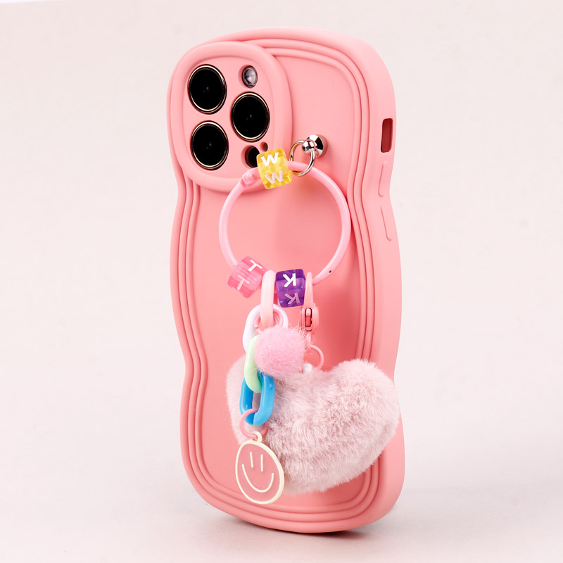 قاب فانتزی محافظ لنزدار iPhone 14 Pro Max + آویز Yocorol صورتی