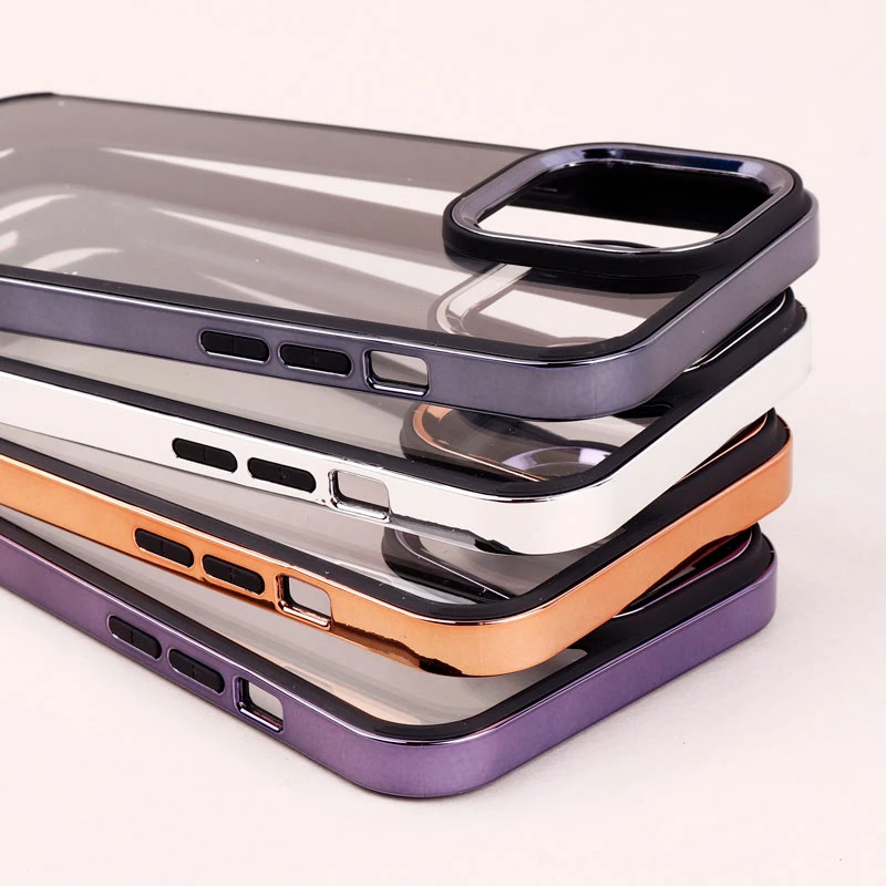 قاب PC متال ایرون New Skin دور رنگی پشت شفاف iPhone 14 Pro Max