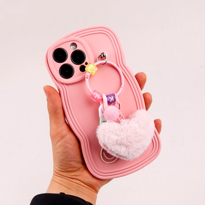 قاب فانتزی محافظ لنزدار iPhone 14 Pro Max + آویز Yocorol صورتی