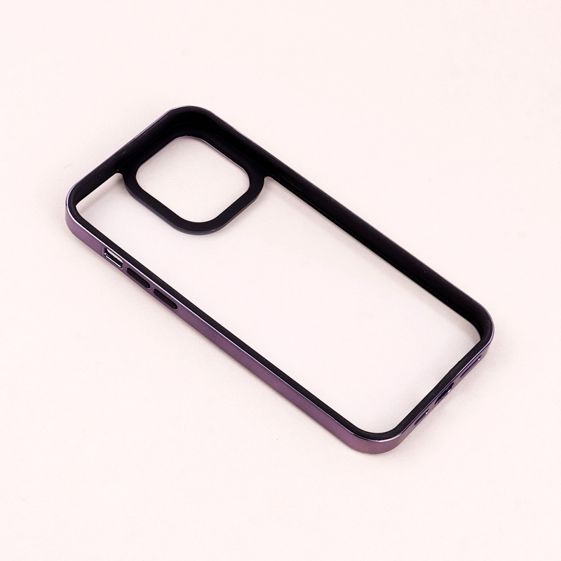 قاب PC متال ایرون New Skin دور رنگی پشت شفاف iPhone 14 Pro Max