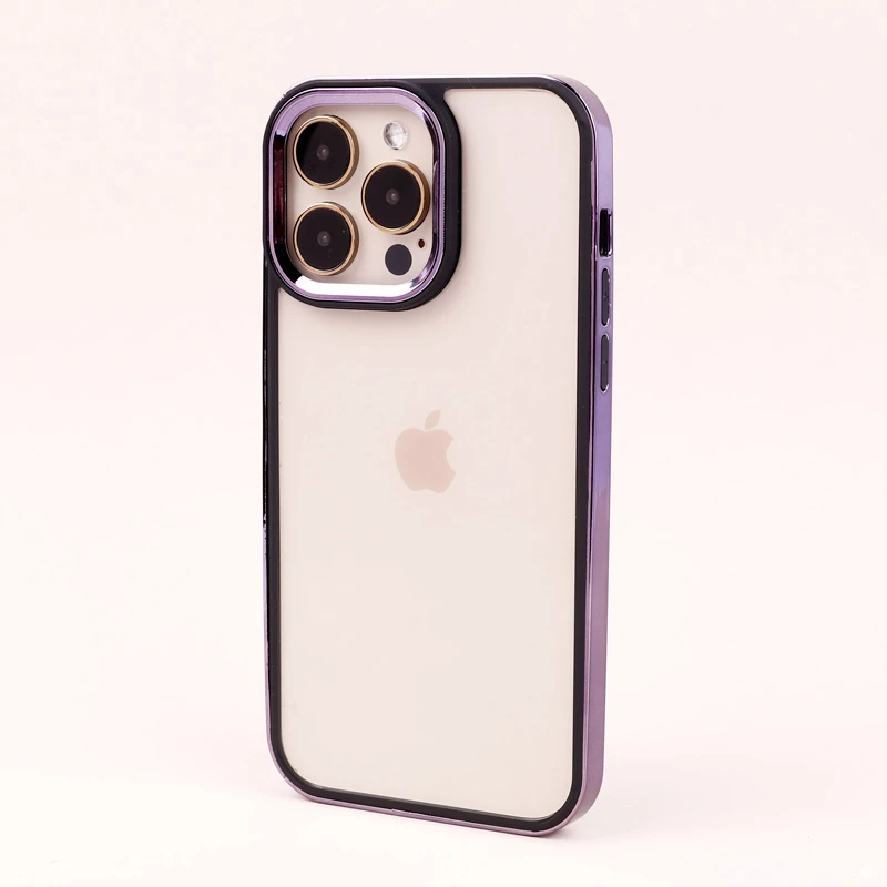 قاب PC متال ایرون New Skin دور رنگی پشت شفاف iPhone 14 Pro Max