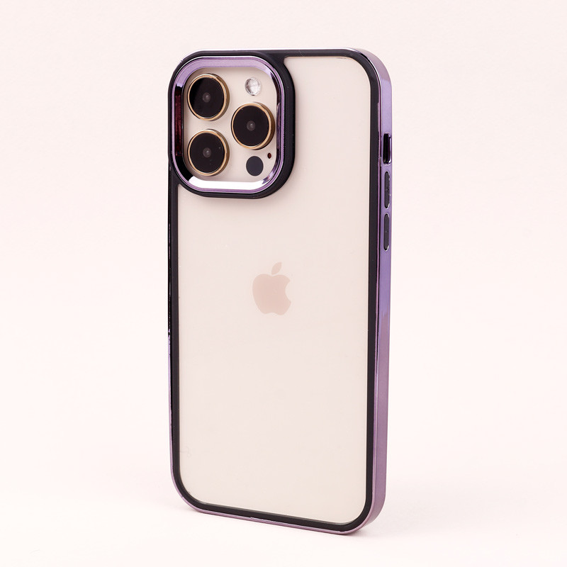 قاب PC متال ایرون New Skin دور رنگی پشت شفاف iPhone 14 Pro Max