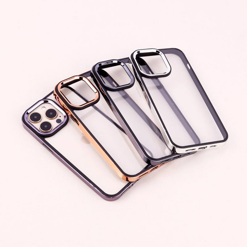 قاب PC متال ایرون New Skin دور رنگی پشت شفاف iPhone 14 Pro Max