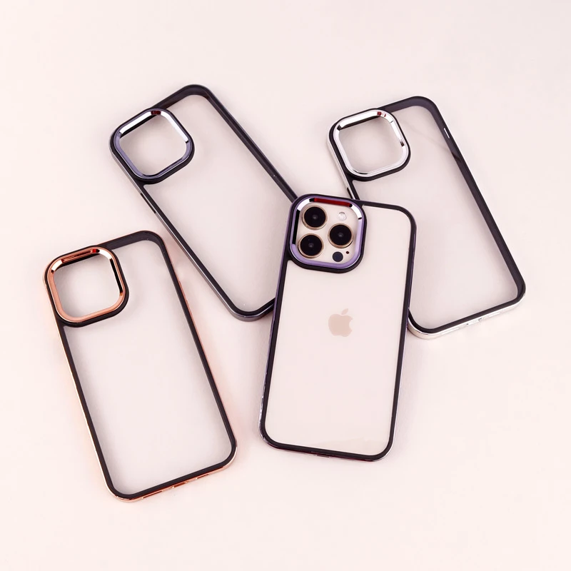 قاب PC متال ایرون New Skin دور رنگی پشت شفاف iPhone 14 Pro Max
