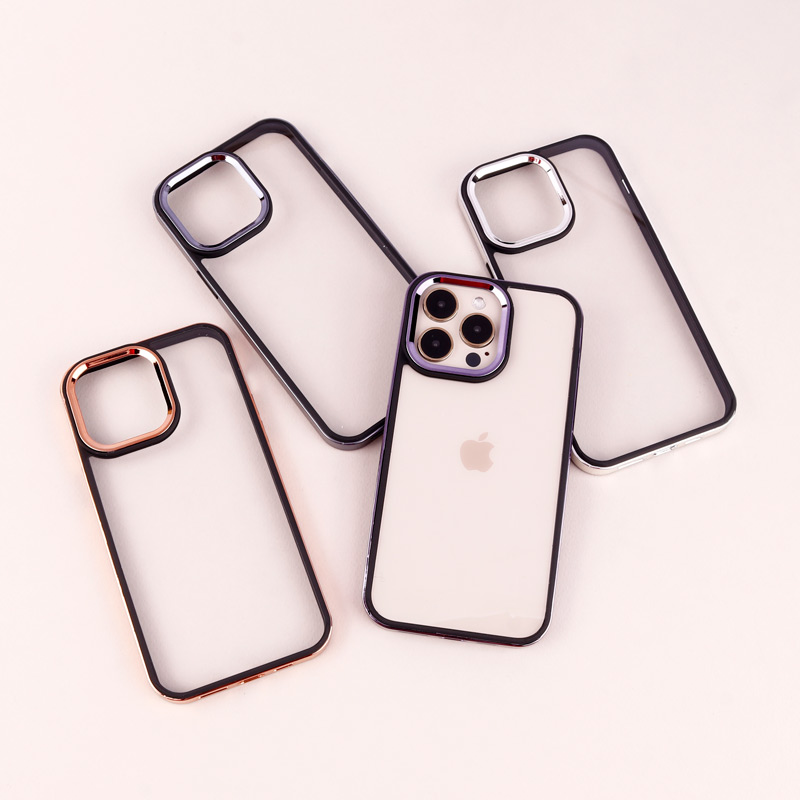 قاب PC متال ایرون New Skin دور رنگی پشت شفاف iPhone 14 Pro Max