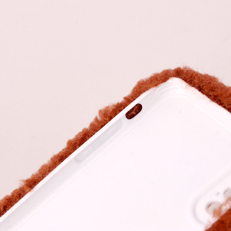 قاب پولیشی سگ پشمالو محافظ لنزدار iPhone XS قهوه ای