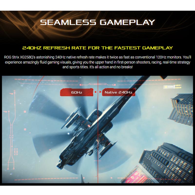 مانیتور گیمینگ ایسوس ROG Strix XG258Q سایز 24.5 اینچ