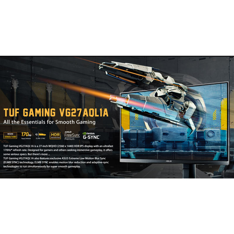 مانیتور گیمینگ ایسوس TUF Gaming VG27AQL1A سایز 27 اینچ