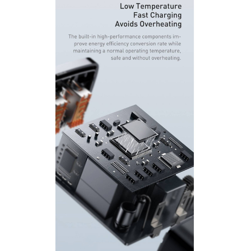 کلگی فست شارژ Baseus Compact CCXJ-E0 3Port 3A QC3.0 PD 30W