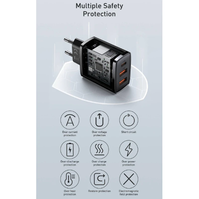 شارژر دیواری 30 وات باسئوس Compact CCXJ-E0 QC3.0 PD 3A
