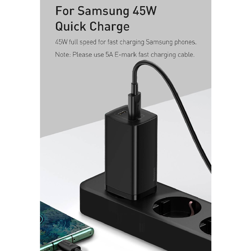 کلگی فست شارژ Baseus Gan2 Lite CCGAN2L-B0 2Port 5A QC3.0 PD 65W