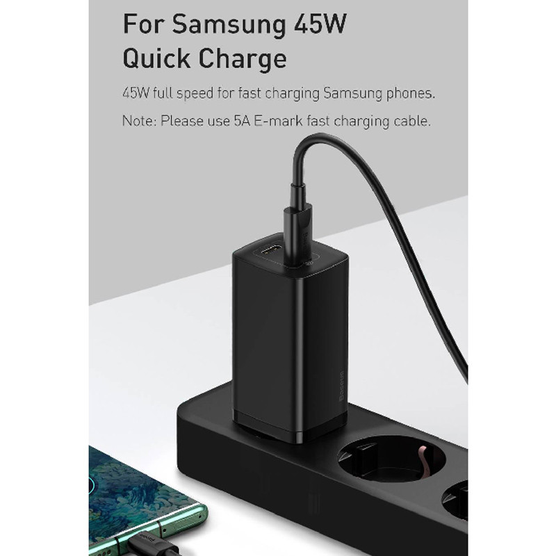 کلگی فست شارژ Baseus Gan2 Lite CCGAN2L-B0 2Port 5A QC3.0 PD 65W