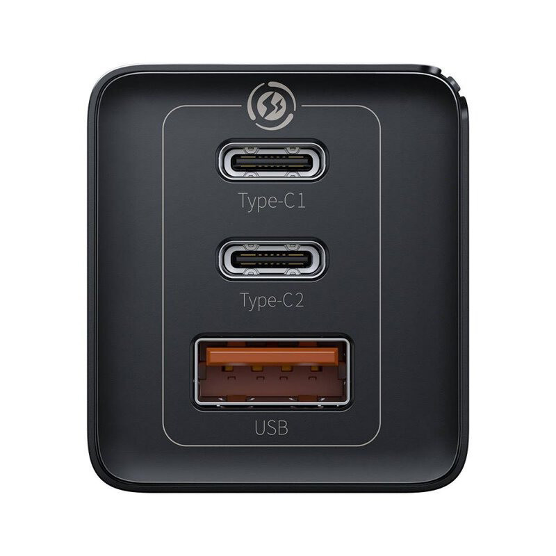 کلگی فست شارژ Baseus Gan2 Pro CCGAN2P-B0 3Port 3A QC4.0 PD3.0 65W + کابل تبدیل تایپ سی
