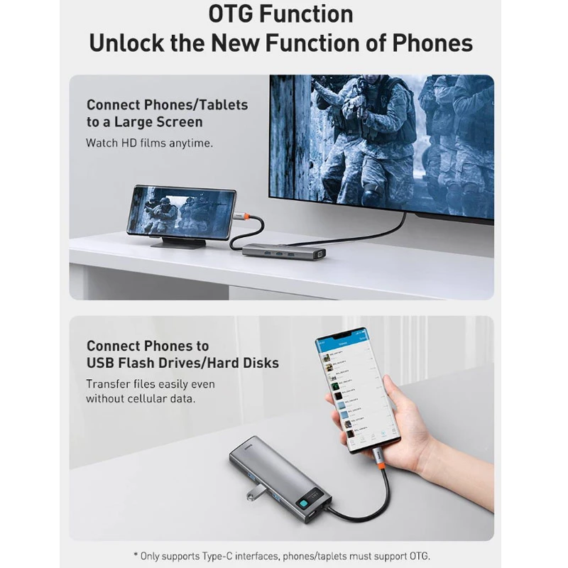 هاب 9 پورت Type-C باسئوس Metal Gleam Series CAHUB-CU0G