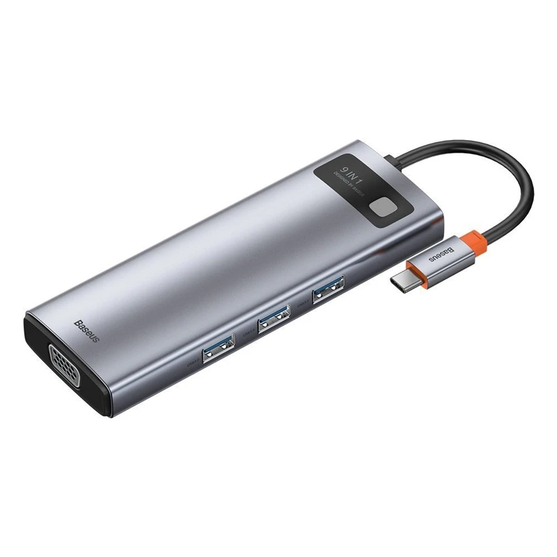 هاب 9 پورت Type-C باسئوس Metal Gleam Series CAHUB-CU0G