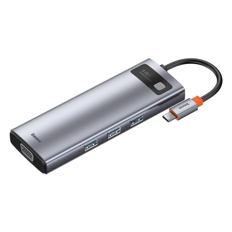 هاب 9 پورت Type-C باسئوس Metal Gleam Series CAHUB-CU0G