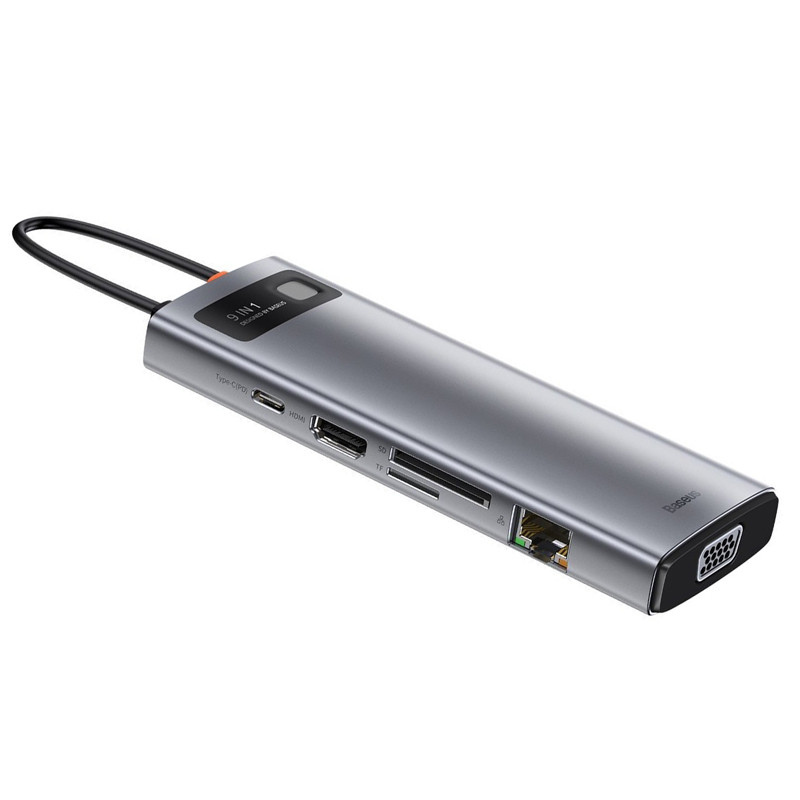 هاب 9 پورت Type-C باسئوس Metal Gleam Series CAHUB-CU0G