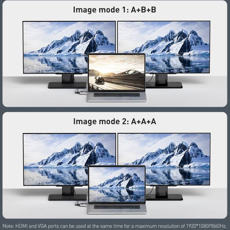 هاب 9 پورت Type-C باسئوس Metal Gleam Series CAHUB-CU0G