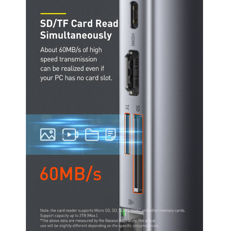 هاب 9 پورت Type-C باسئوس Metal Gleam Series CAHUB-CU0G