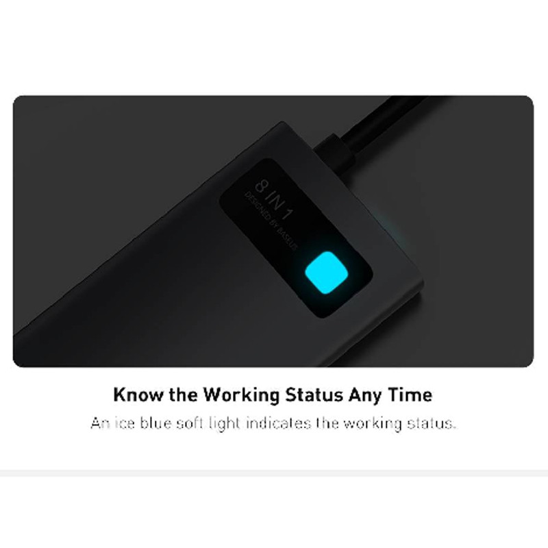هاب 8 پورت Type-C باسئوس Metal Gleam Series CAHUB-CV0G