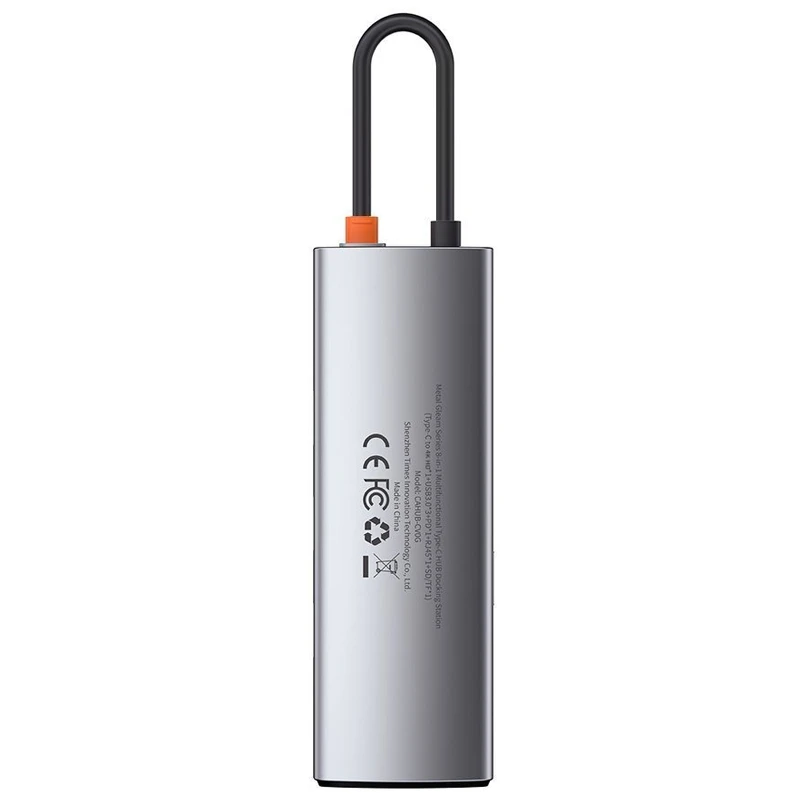 هاب 8 پورت Type-C باسئوس Metal Gleam Series CAHUB-CV0G