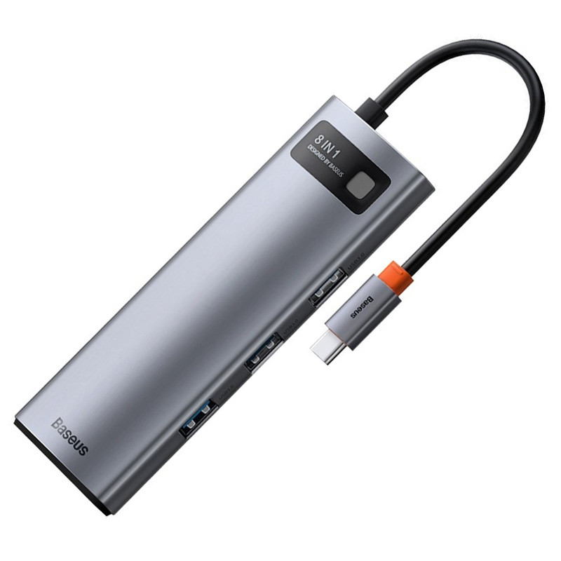هاب 8 پورت Type-C باسئوس Metal Gleam Series CAHUB-CV0G