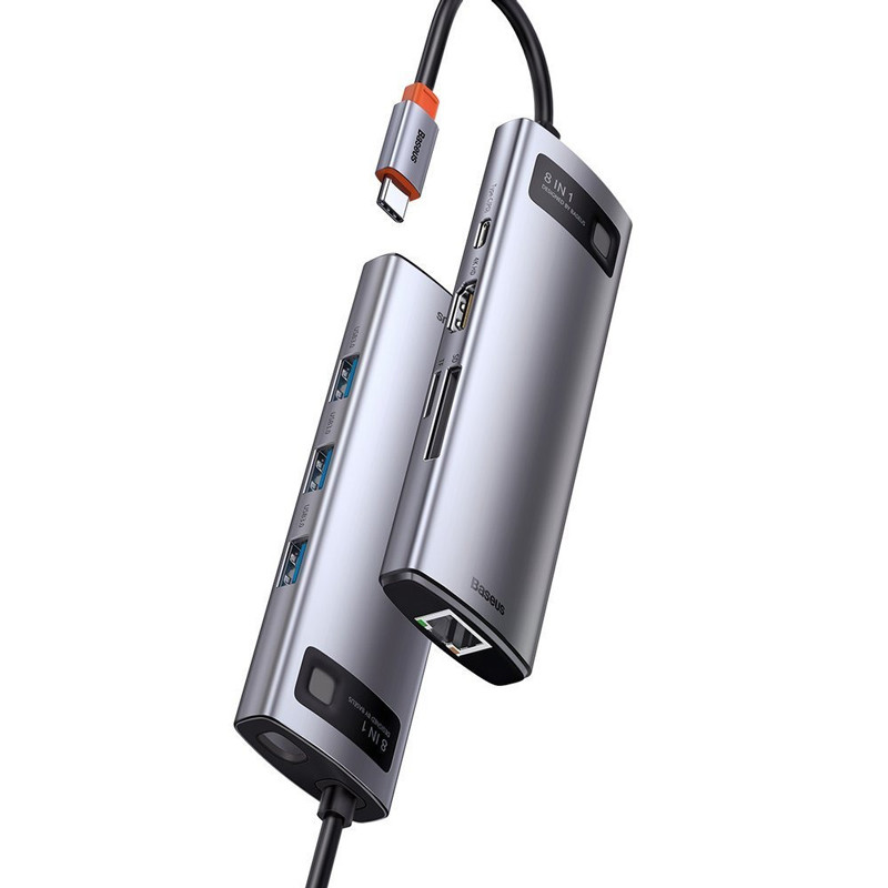 هاب 8 پورت Type-C باسئوس Metal Gleam Series CAHUB-CV0G