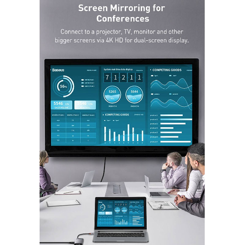 هاب 8 پورت Type-C باسئوس Metal Gleam Series CAHUB-CV0G