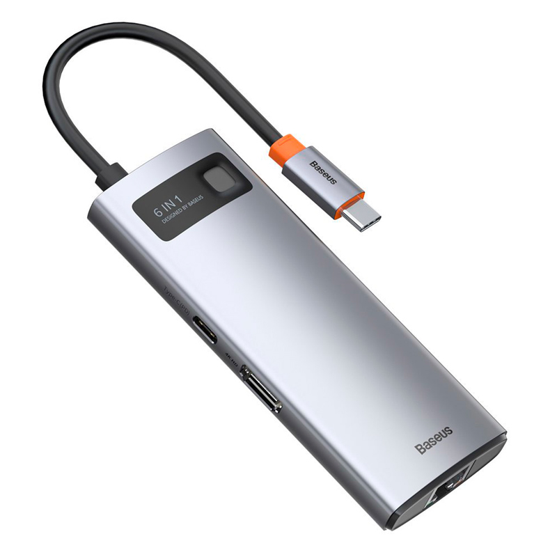هاب Baseus Metal Gleam Series CAHUB-CW0G USB 3.0/HDMI/RJ45/Type-C PD To Type-C