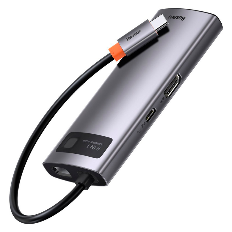 هاب 6 پورت Type-C باسئوس Metal Gleam Series CAHUB-CW0G