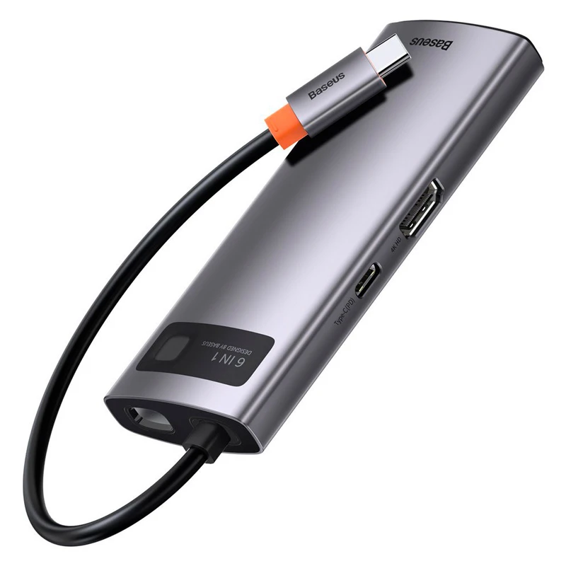 هاب 6 پورت Type-C باسئوس Metal Gleam Series CAHUB-CW0G